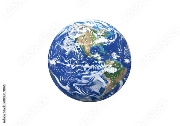 Fototapeta Planet Earth globe isolated on a transparent or white background. PNG
