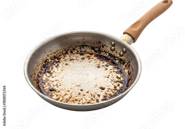 Fototapeta a dirty pan isolated on transparent or white background. PNG
