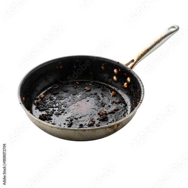 Fototapeta a dirty pan isolated on transparent or white background. PNG
