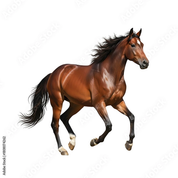 Fototapeta a horse running on a transparent or white background. PNG
