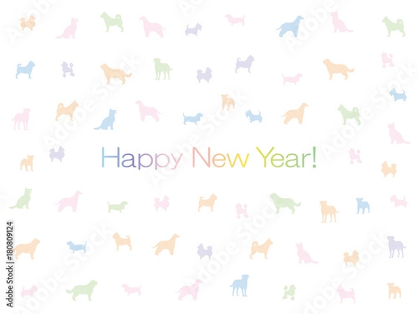 Fototapeta 戌年　パステルカラー年賀状