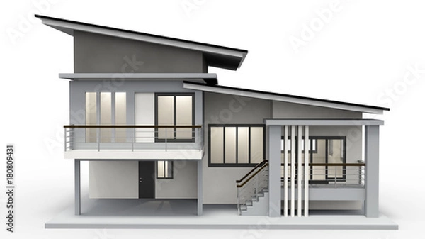 Obraz 3d house isolated modern style