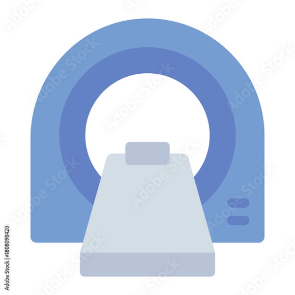 Obraz MRI flat icon. Scanner for body imaging. In hospital diagnostics