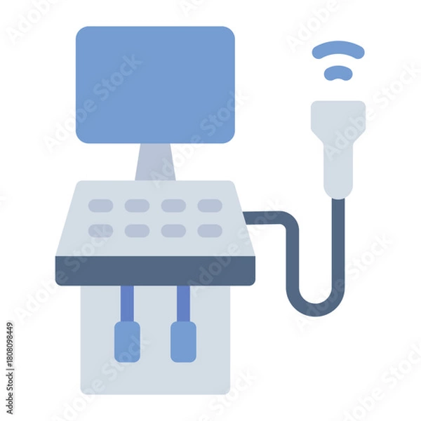 Obraz Ultrasound machine flat icon. Imaging tool. Scans internal body in diagnosis
