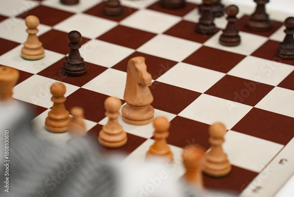 Fototapeta  Intense Chess Match Between Two Focused Players