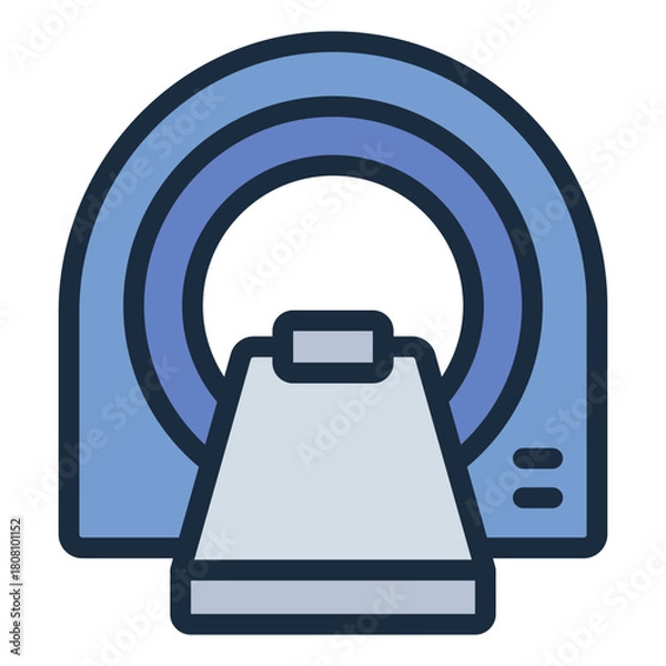 Obraz MRI filled line icon. Scanner for body imaging. In hospital diagnostics