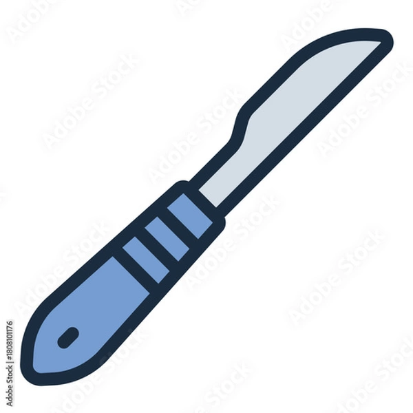 Obraz Scalpel filled line icon. Small sharp blade for surgery. Used in medical procedures