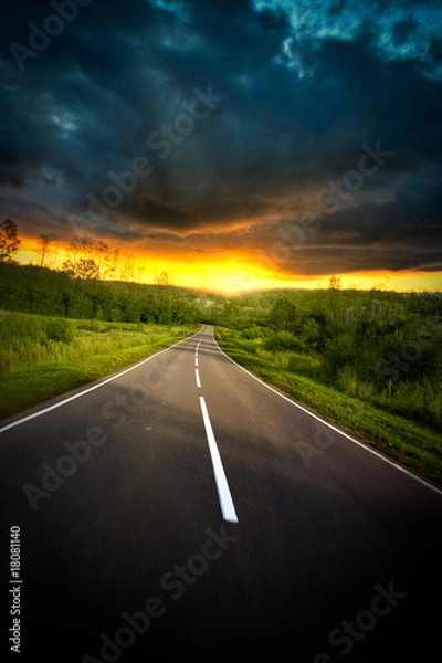 Obraz road to the sunset