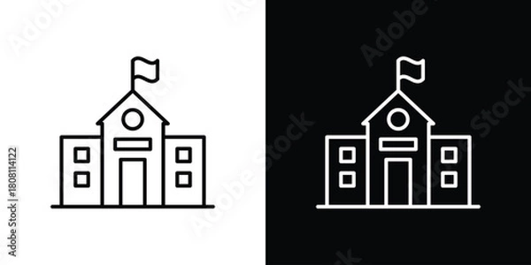 Obraz school icon thin line outline concept. Linear style icon. Editable stroke. Vector