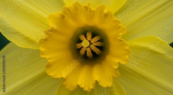 Obraz Close up of a vibrant yellow daffodil flower with detailed petals and center