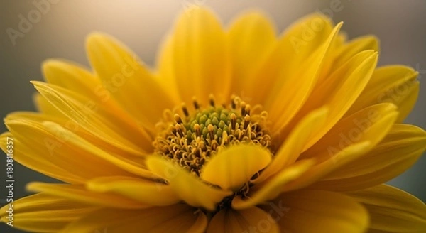Obraz Close up of a vibrant yellow flower with delicate petals and detailed center