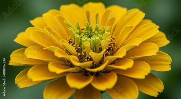 Obraz Close up of a vibrant yellow flower with detailed petals and soft lighting