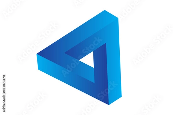 Obraz Penrose triangle isolated on white background, vector illustration