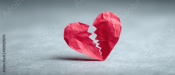 Fototapeta Broken Heart Symbol of heartbreak, loss, and the pain of ending a relationship