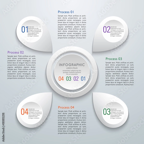 Fototapeta paper cut info graphic