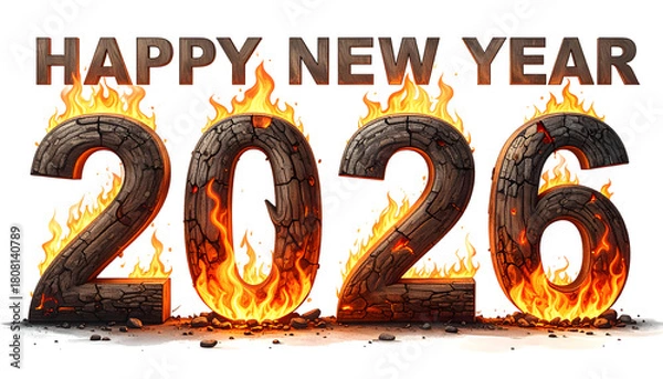 Obraz words Happy New Year 2026