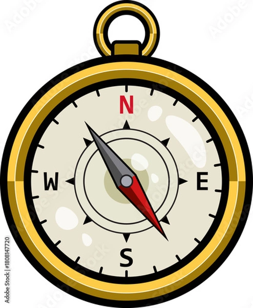 Fototapeta compass vector icon isolated template flat design illustration 