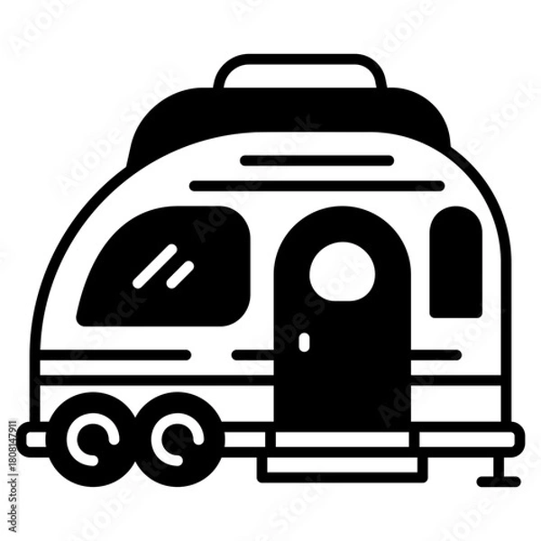 Fototapeta caravan Black Fill Icon
