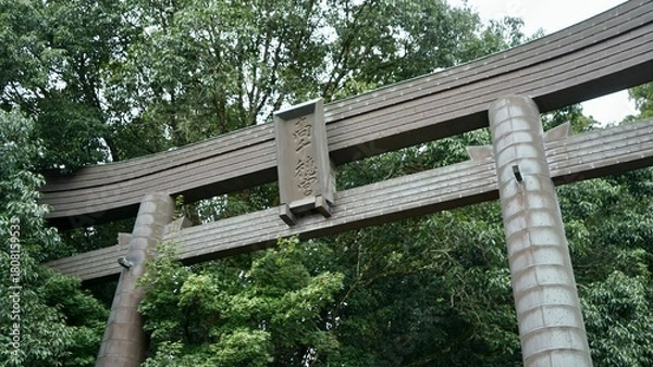 Fototapeta 高千穂神社の鳥居、上部