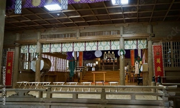 Fototapeta 高千穂神社本殿内