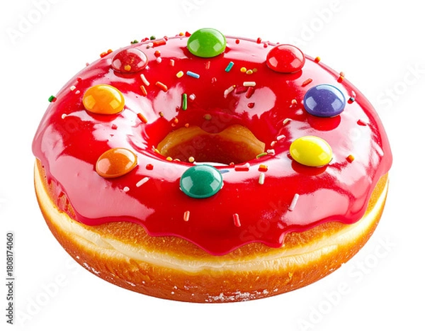 Fototapeta Various Frosted Donuts with various toppings