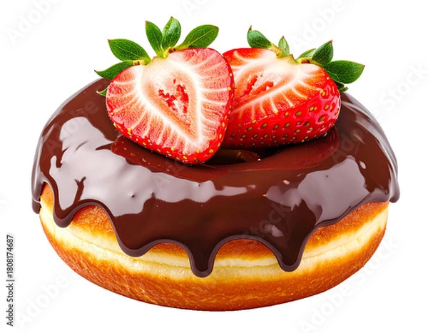 Fototapeta Various Frosted Donuts with various toppings