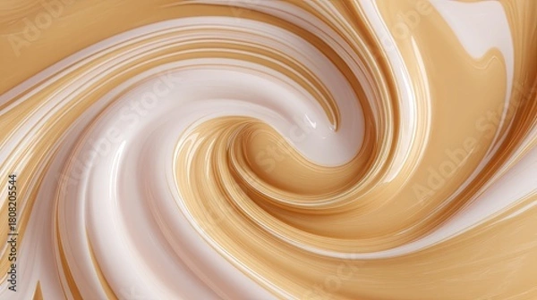 Obraz Abstract swirl texture of creamy beige and white colors blending together in a smooth flow, perfect for backgrounds or artistic designs