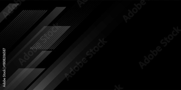 Fototapeta Black abstract background. dark black background. Elegant dark diagonal shape elements. Modern luxury grey gradient graphic design.
