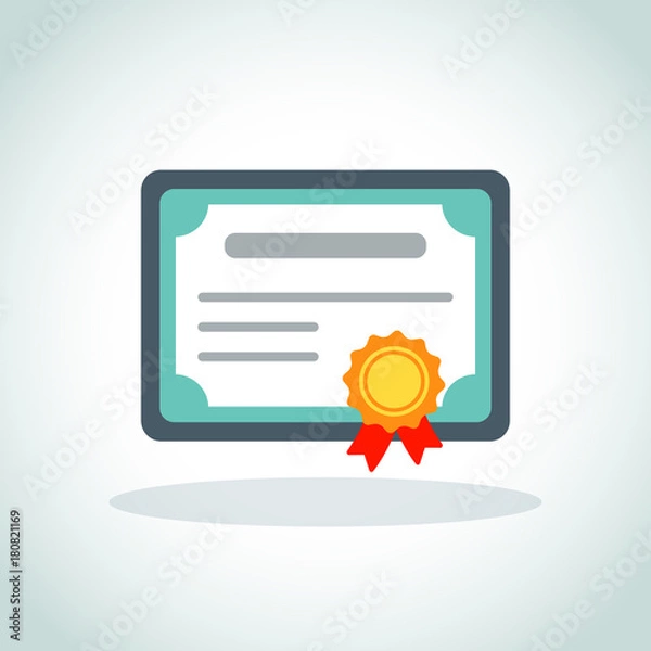 Obraz certificate icon on white background