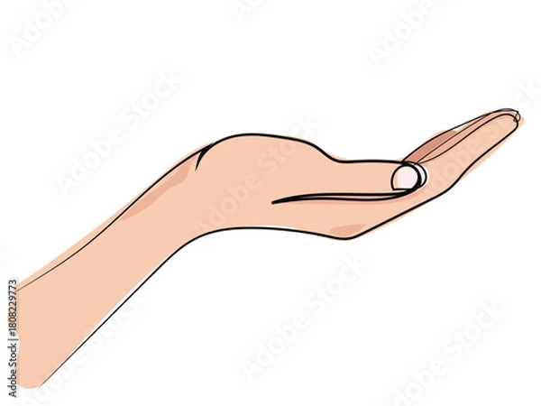 Obraz Hands in continuous line drawing