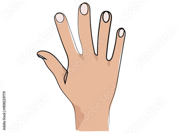 Obraz Hands in continuous line drawing