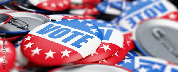 Obraz vote election on a white background 3D illustration, 3D rendering