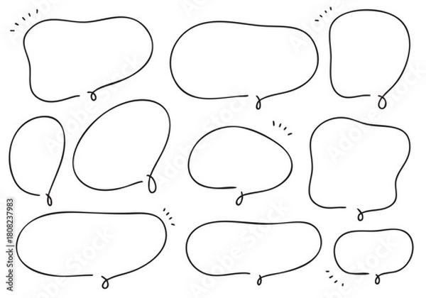 Obraz シンプルな手描きのふきだしセット