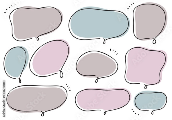Obraz くすみカラーのふきだしセット
