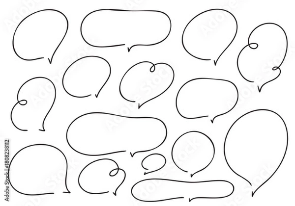 Obraz シンプルな手描きのふきだしセット
