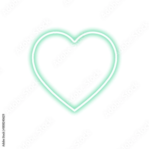 Fototapeta Glowing cyan heart shape on a black background