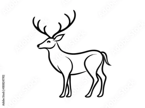 Fototapeta line art animals chrismas 