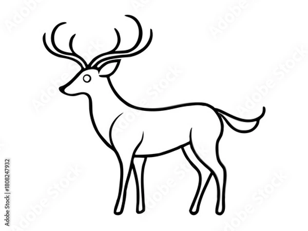 Fototapeta line art animals chrismas 