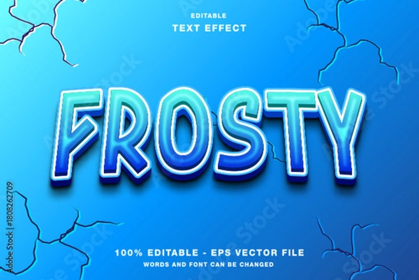 Fototapeta Frosty 3D Editable Text Effect Template Style