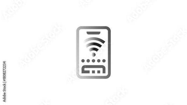 Fototapeta Print Mobile Connectivity Ticket Payment Icon Grayscale Gradient Vector illustration