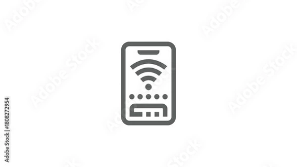 Obraz Print Mobile Phone Wifi Connection and Digital Payment Service Icon Vector illustration
