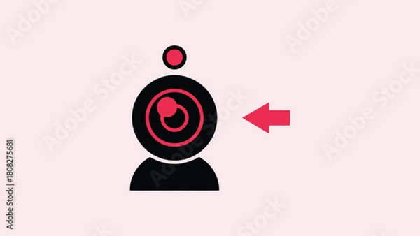 Obraz User Target Icon with Arrow Highlighting Focus Point Vector illustration