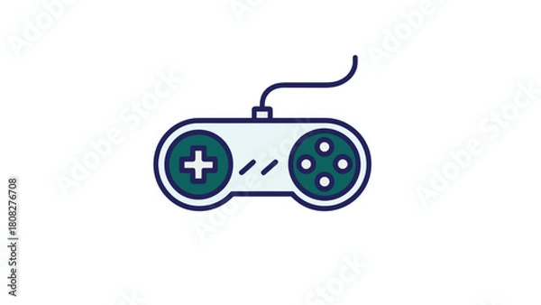 Obraz Video Game Controller Outline Icon Two Color Style Vector illustration