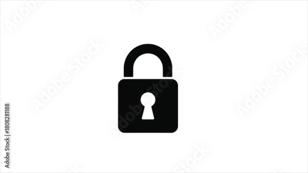 Obraz Print Data Security Lock Icon, Internet Safety and Protection Symbol Vector illustration