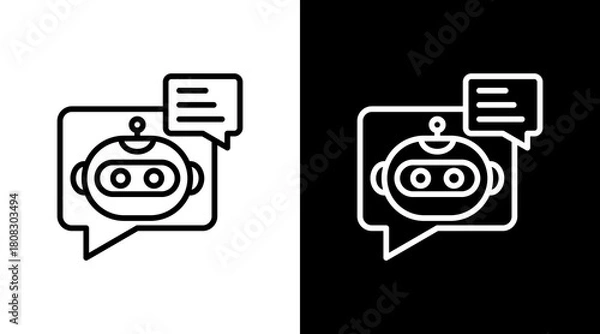 Obraz Chatbot With Icon Set Design