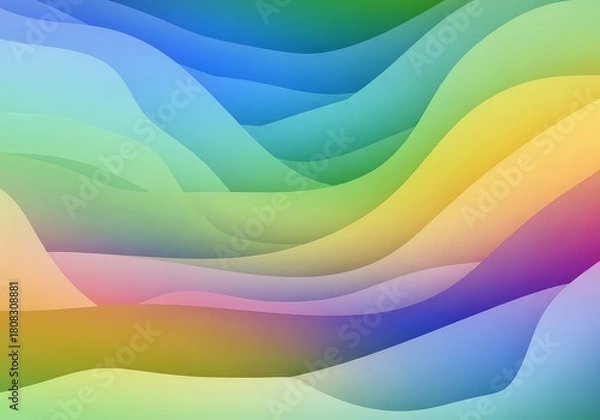 Obraz Abstract background featuring layered wavy shapes with a gradient of vibrant rainbow colors