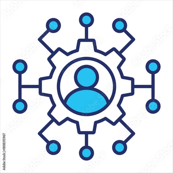 Obraz Skills icon vector illustration in blue duo-tone style