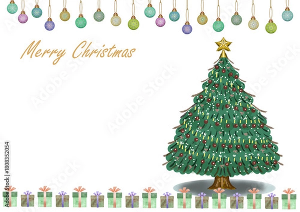 Obraz クリスマスの装飾のベクターイラスト