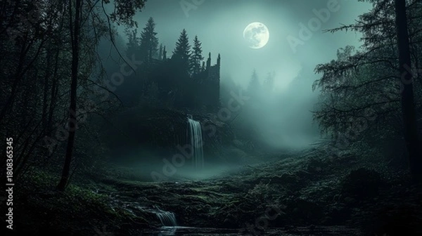 Fototapeta Enchanting vistas of a whimsical fantasy landscape.