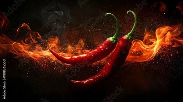 Fototapeta Hot chili peppers are essential for creating spicy culinary experiences.